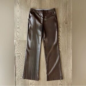 Halogen Brown Vegan Leather Pants